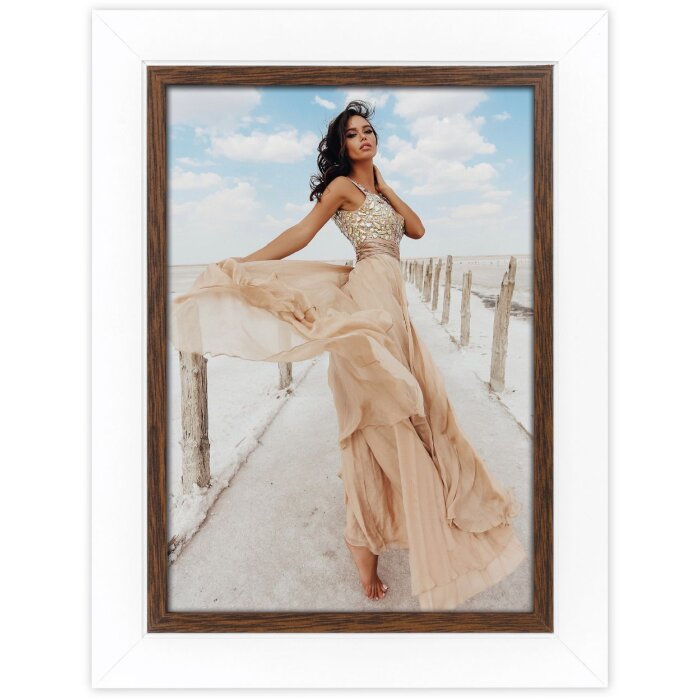 ZEP Portafoto in legno Caen 20x25 cm bianco marrone