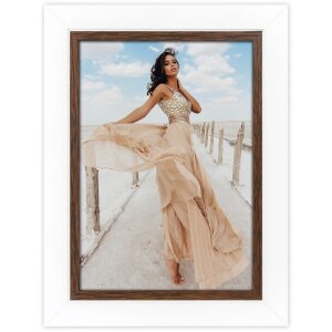 ZEP Portafoto in legno Caen 20x25 cm bianco marrone