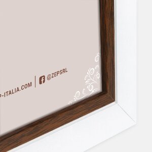 ZEP Doppia cornice Caen 2 quadri 13x18 cm Bianco Marrone 36x20,5 cm