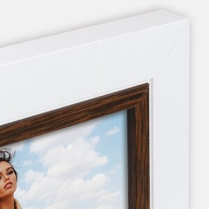 ZEP Doppia cornice Caen 2 quadri 13x18 cm Bianco Marrone 36x20,5 cm