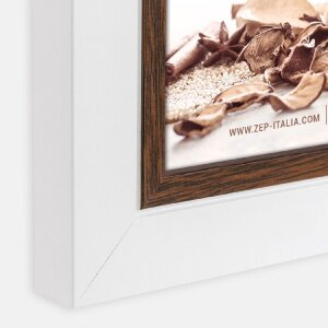 ZEP Doppia cornice Caen 2 quadri 13x18 cm Bianco Marrone 36x20,5 cm