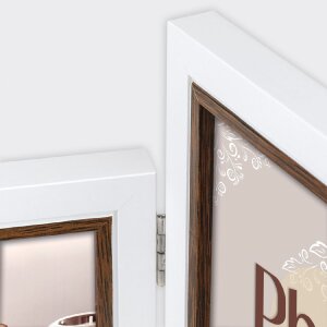 ZEP Doppia cornice Caen 2 quadri 13x18 cm Bianco Marrone 36x20,5 cm