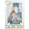 Portafoto ZEP Lavinia 10x15 cm in legno con applicazioni a cuore per il formato verticale