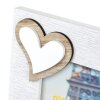 Portafoto ZEP Lavinia 10x15 cm in legno con applicazioni a cuore per il formato verticale