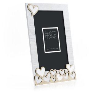 Cornice per foto ZEP Lavinia 15x20 cm in legno con applicazioni a cuore