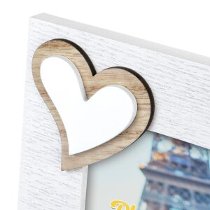 Cornice per foto ZEP Lavinia 15x20 cm in legno con applicazioni a cuore