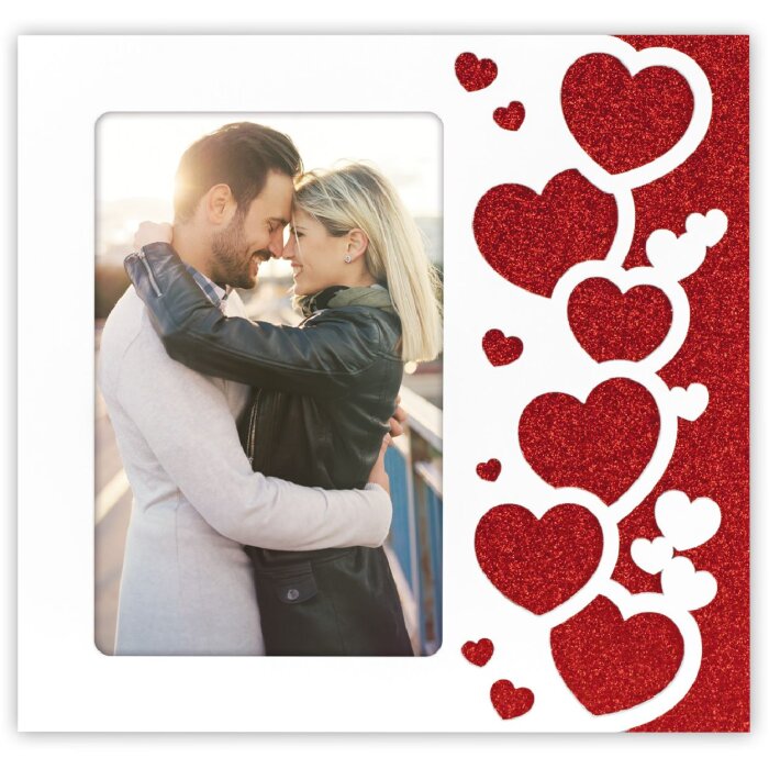 ZEP Portafoto in legno Rosalia 10x15 cm cuore glitter espositore