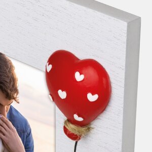 Cornice ZEP Felicia 10x15 cm in legno bianco con applicazione di palloncini