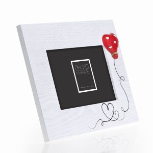 Cornice ZEP Felicia 10x15 cm in legno bianco con applicazione di palloncini