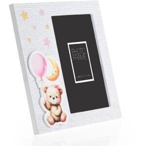 ZEP Cornice per bambini Colin in legno rosa 10x15 cm con motivo 3D a stella di peluche