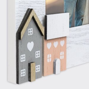 Cornice per ritratti in legno ZEP Riviera 10x15 cm bianco vintage con dettagli in legno