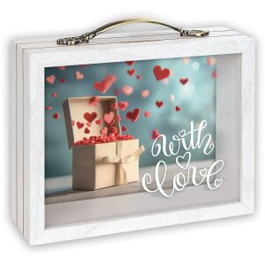 ZEP Salvadanaio in legno e vetro Andy Bianco 17x21x6,5 cm