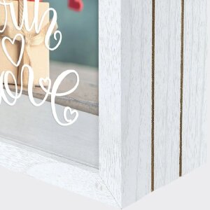 ZEP Salvadanaio in legno e vetro Andy Bianco 17x21x6,5 cm