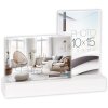 ZEP cornice doppia Berks 2 foto 10x15 cm cornice acrilica base legno bianco 25 cm