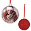 ZEP Foto Natale Rosso decorazione con immagine 8,5x8,5 cm da appendere