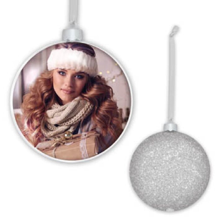 ZEP Foto decorazione natalizia con immagine 8,5x8,5 cm argento da appendere