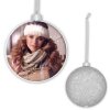 ZEP Foto decorazione natalizia con immagine 8,5x8,5 cm argento da appendere