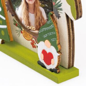 ZEP Koda C Cornice decorativa in legno 6x6 cm motivo natalizio da appendere
