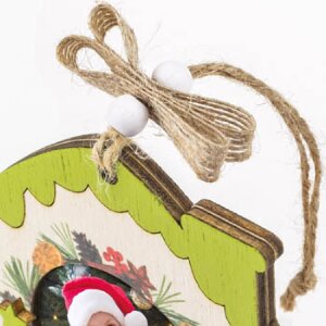 ZEP Koda C Cornice decorativa in legno 6x6 cm motivo natalizio da appendere