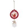 ZEP Ludwig Una cornice decorativa in legno 7x7 cm rosso bianco fiocco di neve