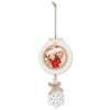 ZEP Karl A decorazione in legno con immagine 7x7 cm ciondolo fiocco di neve bianco