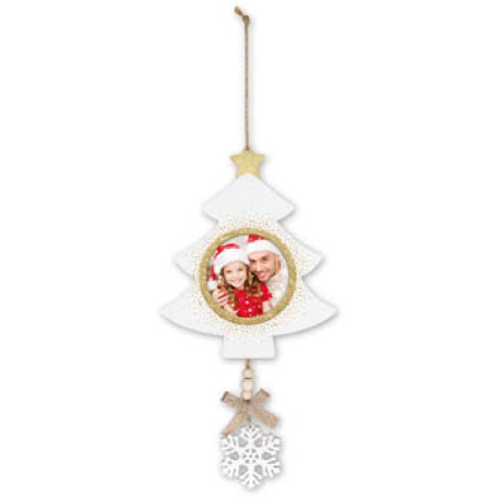 ZEP Karl B Decorazione in legno con immagine 7x7 cm da appendere a forma di albero di Natale