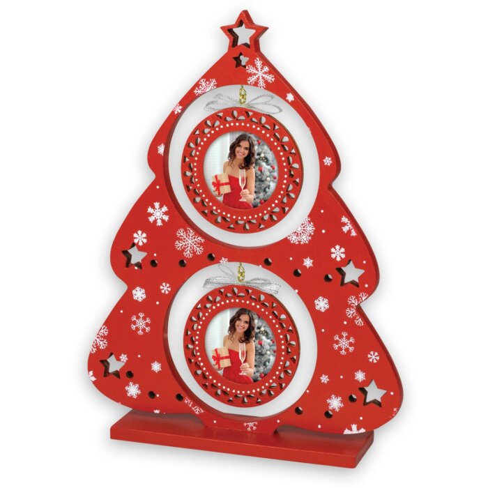 ZEP LK284 Cornice in legno Helga rossa 21x5x28 cm per 2 foto 6x6 cm