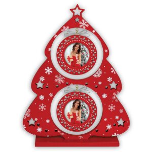 ZEP LK284 Cornice in legno Helga rossa 21x5x28 cm per 2 foto 6x6 cm