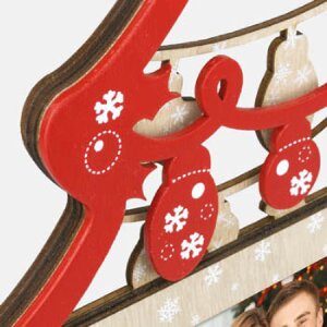 ZEP Cornice natalizia Mila in legno 10x15 cm rosso toni naturali decorazione