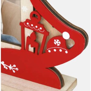 ZEP Cornice natalizia Mila in legno 10x15 cm rosso toni naturali decorazione