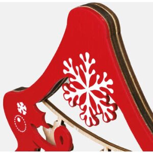 ZEP Cornice natalizia Mila in legno 10x15 cm rosso toni naturali decorazione