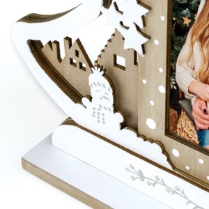 ZEP Cornice natalizia Julia in legno 10x15 cm design festivo slitta con renna