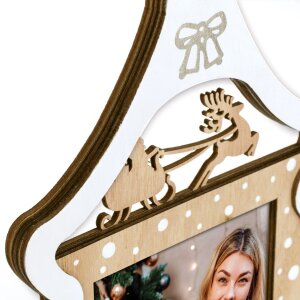 ZEP Cornice natalizia Julia in legno 10x15 cm design festivo slitta con renna