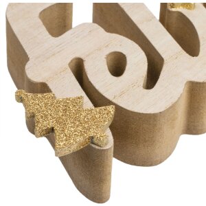 ZEP VP86ES Kevin ES decorazione natalizia in legno 40x2,5x8,5 cm oro naturale