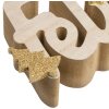ZEP VP86ES Kevin ES decorazione natalizia in legno 40x2,5x8,5 cm oro naturale
