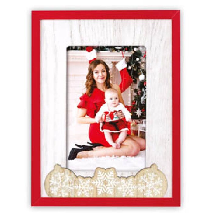ZEP ZT3746 Cornice in legno Vipiteno Bianco Rosso 10x15 cm Verticale