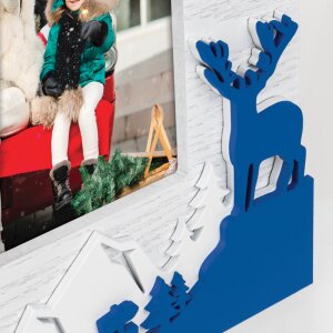 ZEP ZT8446 Cornice in legno Bormio 10x15 cm Bianco Blu