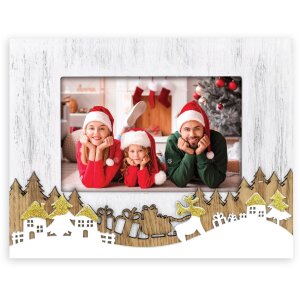 ZEP ZT5446 Cornice in legno Odles Bianco Marrone 10x15 cm