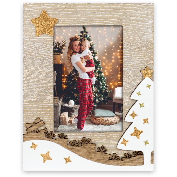 ZEP ZT3446 Sestriere Cornice in legno 10x15 cm Natale Oro
