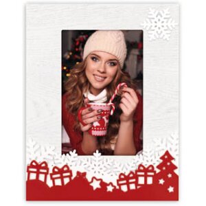 ZEP Verbier ZT8346 Cornice in legno 10x15 cm Bianco Rosso...