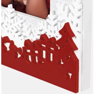ZEP Verbier ZT8346 Cornice in legno 10x15 cm Bianco Rosso Design Natalizio