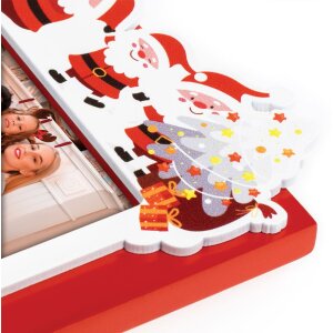 ZEP ZT2946 Cornice Cortina 10x15 cm in legno rosso design natalizio