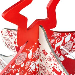 ZEP Albero di Natale in legno rosso bianco 65 cm di...
