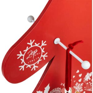 ZEP Albero di Natale in legno rosso bianco 65 cm di altezza 45 cm di larghezza Albero decorativo a innesto