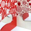ZEP Albero di Natale in legno rosso bianco 65 cm di altezza 45 cm di larghezza Albero decorativo a innesto