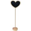 Clayre & Eef 65646 Lavagna a forma di cuore su supporto nero marrone 8x5x27 cm