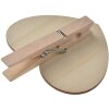 Clayre & Eef 65648 Clip con lavagna in legno nero marrone 8x2x8 cm