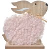 Clayre & Eef 65650 Coniglio decorativo Marrone Rosa 14x5x17 cm Legno Tessile