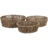 Clayre & Eef 65712 Set 3 cestini portaoggetti Sea Grass Brown Ø 24x8/22x7/19x6 cm