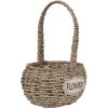 Clayre & Eef 65715 Set di cestini 2 pezzi Seagrass Flower 20x16/28x16 cm